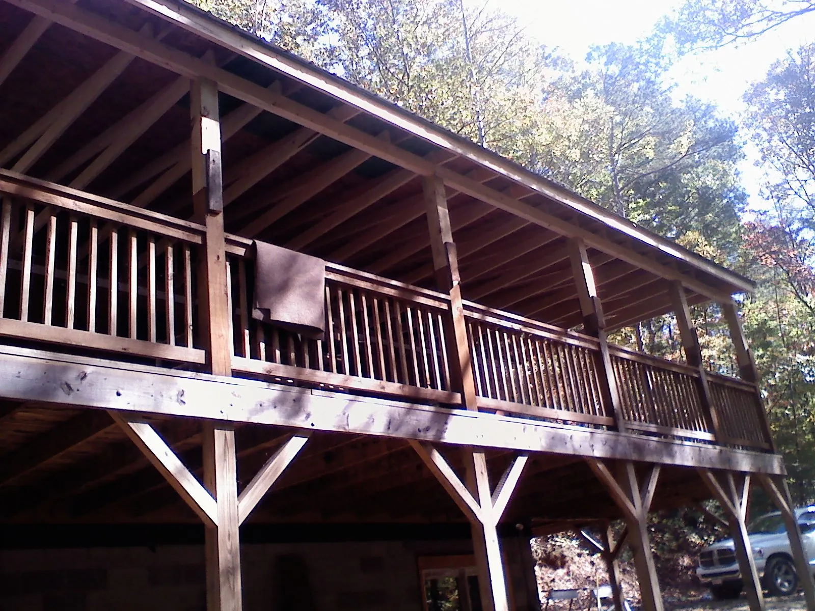 Timber framing under a new elevated porch and deck — Roof Leak Repair in Hustonville by Roofing Brothers